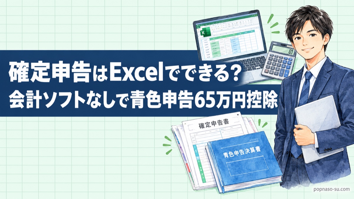 確定申告はExcelでできる？会計ソフトなしで青色申告65万円控除