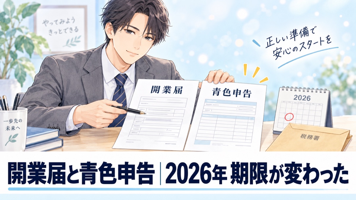 開業届と青色申告承認申請書はいつ出す？2026年の期限改正と帳簿の最小構成を経理17年が解説