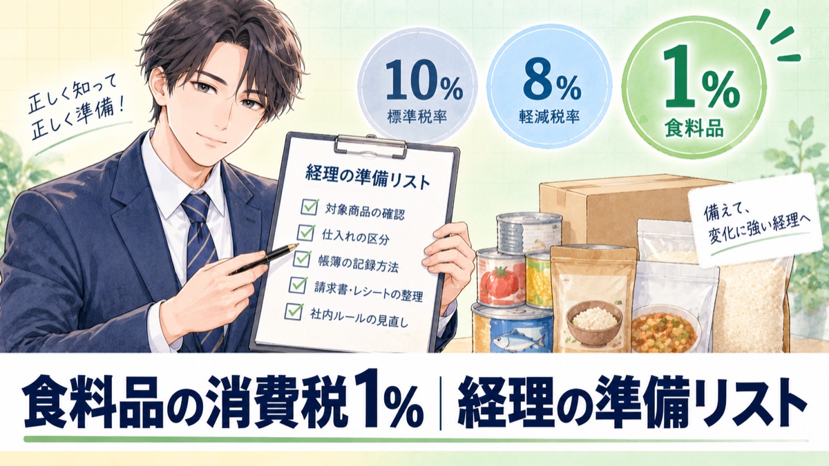食料品の消費税1%で経理がやること｜在庫の長い食品を扱う会社の注意点まで経理17年が解説【2027年4月〜】