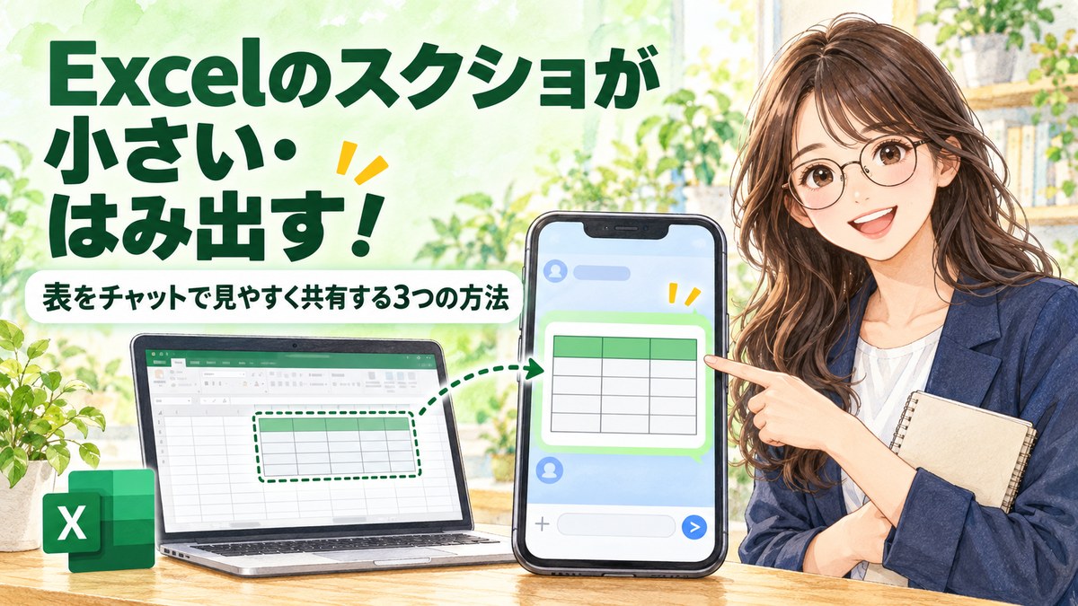 Excelのスクショが小さい・はみ出す！表をチャットで見やすく共有する3つの方法